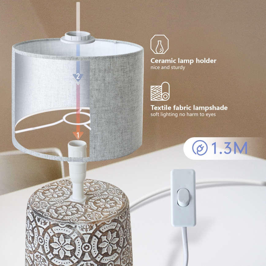 Aigostar - Lámpara de mesa 1xE14/40W/230V