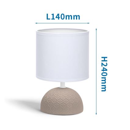 Aigostar - Lámpara de mesa 1xE14/40W/230V marrón/blanco