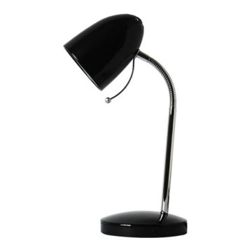 Aigostar - Lámpara de mesa 1xE27/36W/230V negro/cromo brillante