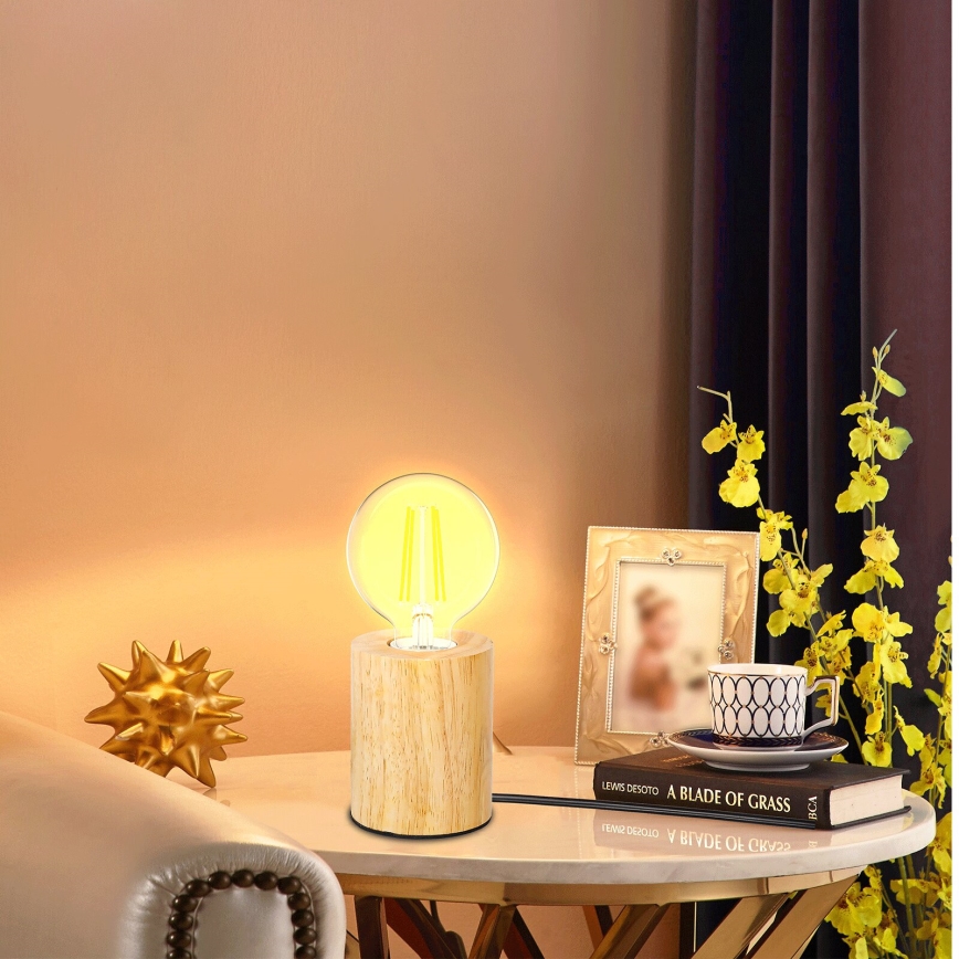 Aigostar - Lámpara de mesa 1xE27/60W/230V beige