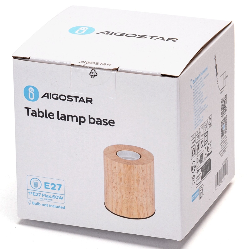 Aigostar - Lámpara de mesa 1xE27/60W/230V beige