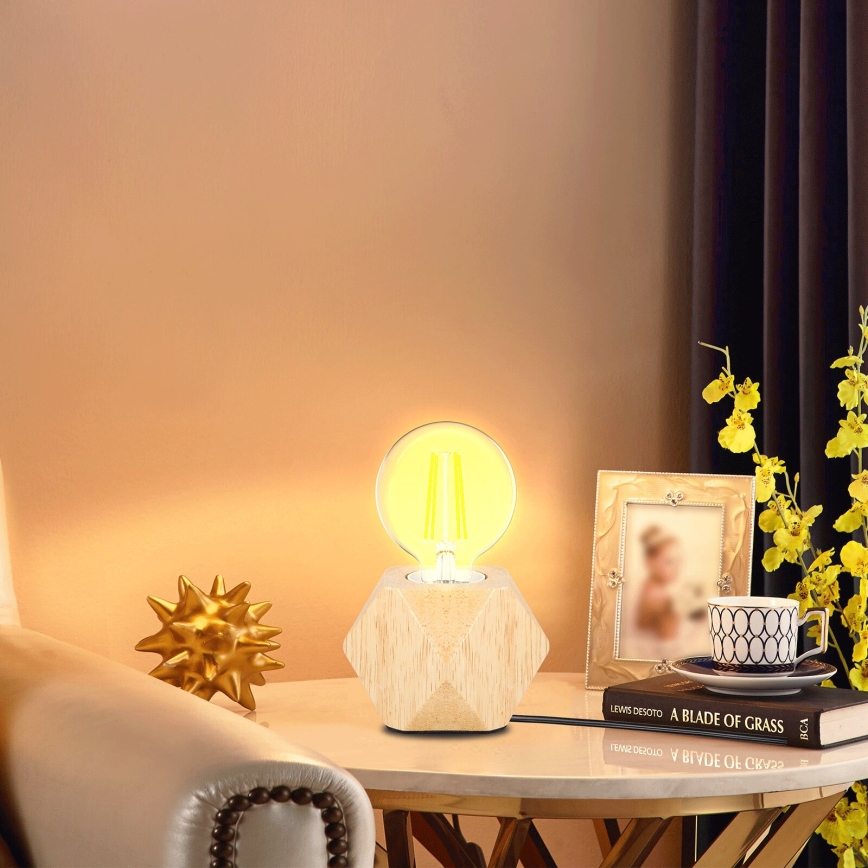 Aigostar - Lámpara de mesa 1xE27/60W/230V beige