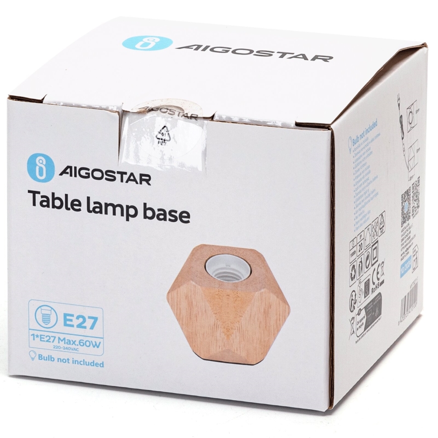 Aigostar - Lámpara de mesa 1xE27/60W/230V beige