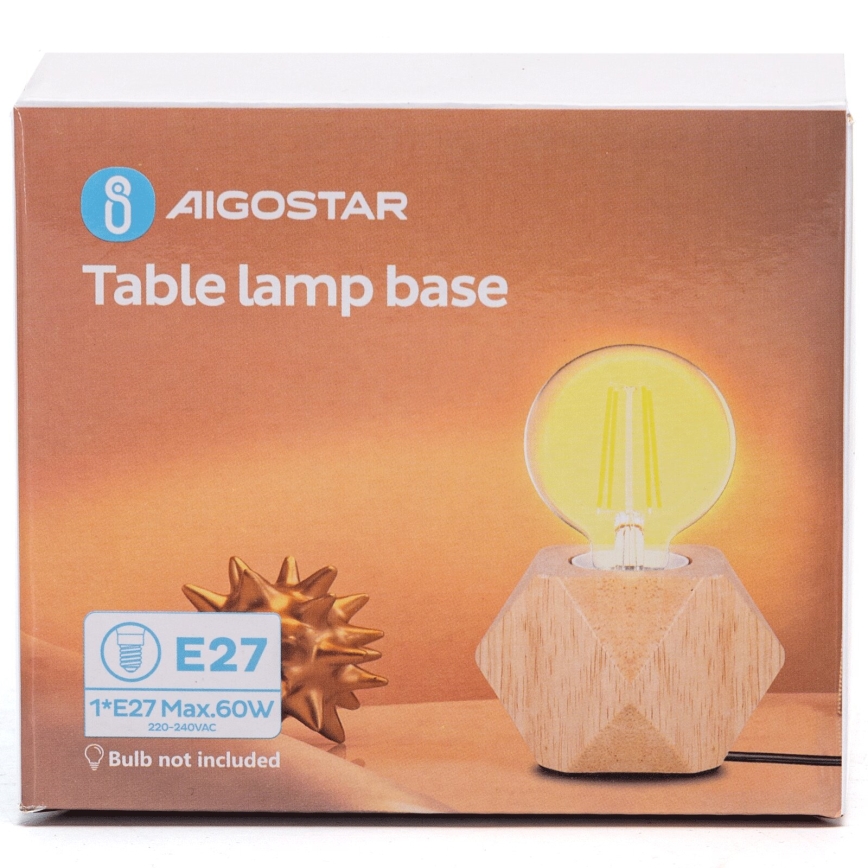Aigostar - Lámpara de mesa 1xE27/60W/230V beige
