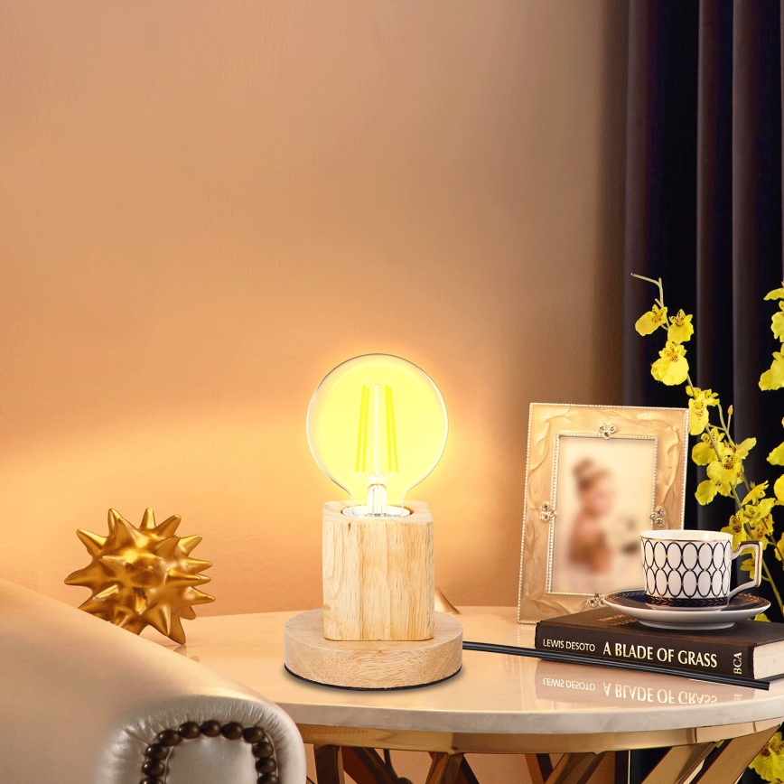 Aigostar - Lámpara de mesa 1xE27/60W/230V beige