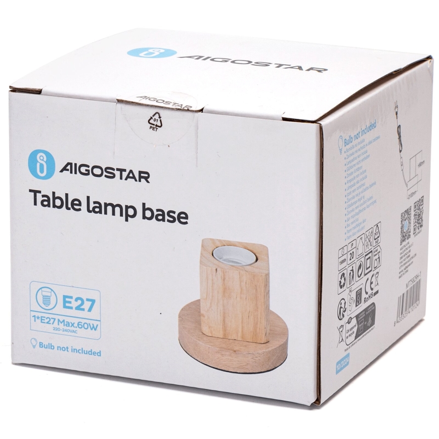 Aigostar - Lámpara de mesa 1xE27/60W/230V beige