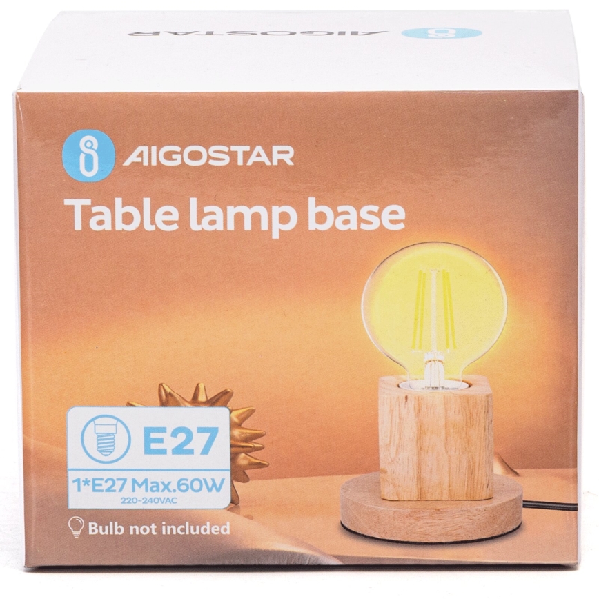 Aigostar - Lámpara de mesa 1xE27/60W/230V beige