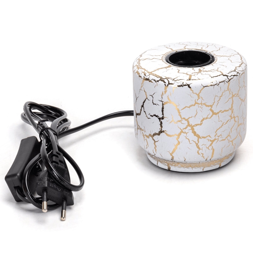 Aigostar - Lámpara de mesa 1xE27/60W/230V blanco/dorado