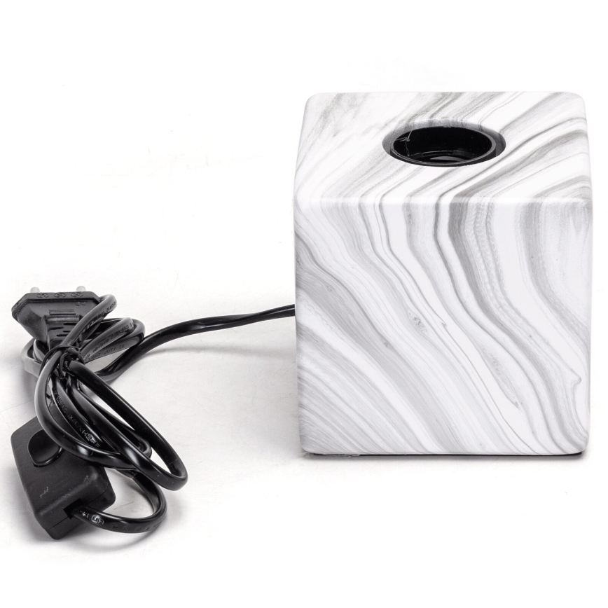 Aigostar - Lámpara de mesa 1xE27/60W/230V blanco/gris