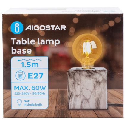 Aigostar - Lámpara de mesa 1xE27/60W/230V blanco/gris