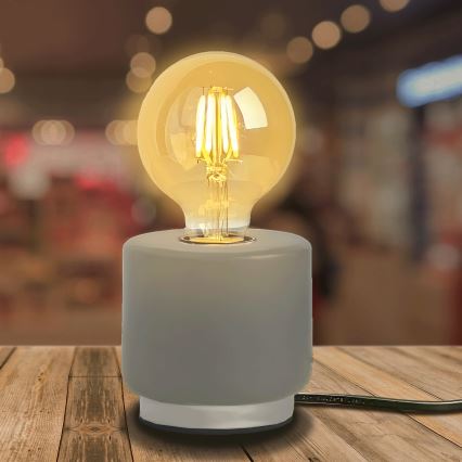 Aigostar - Lámpara de mesa 1xE27/60W/230V gris
