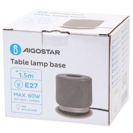Aigostar - Lámpara de mesa 1xE27/60W/230V gris