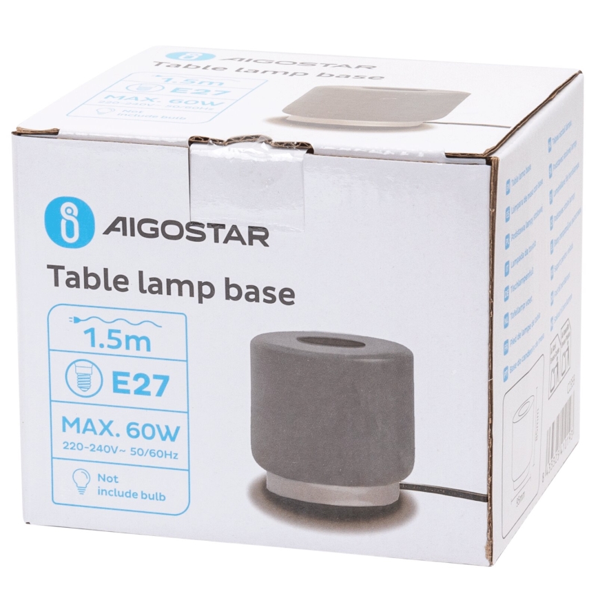 Aigostar - Lámpara de mesa 1xE27/60W/230V gris