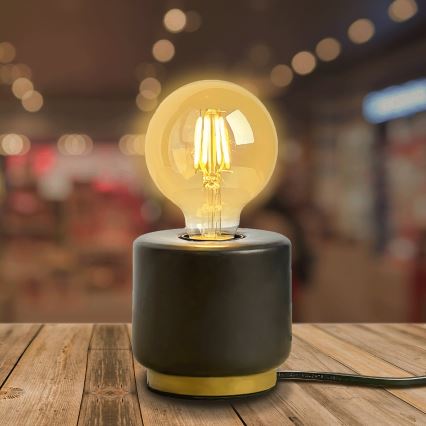 Aigostar - Lámpara de mesa 1xE27/60W/230V negro