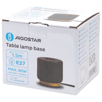 Aigostar - Lámpara de mesa 1xE27/60W/230V negro
