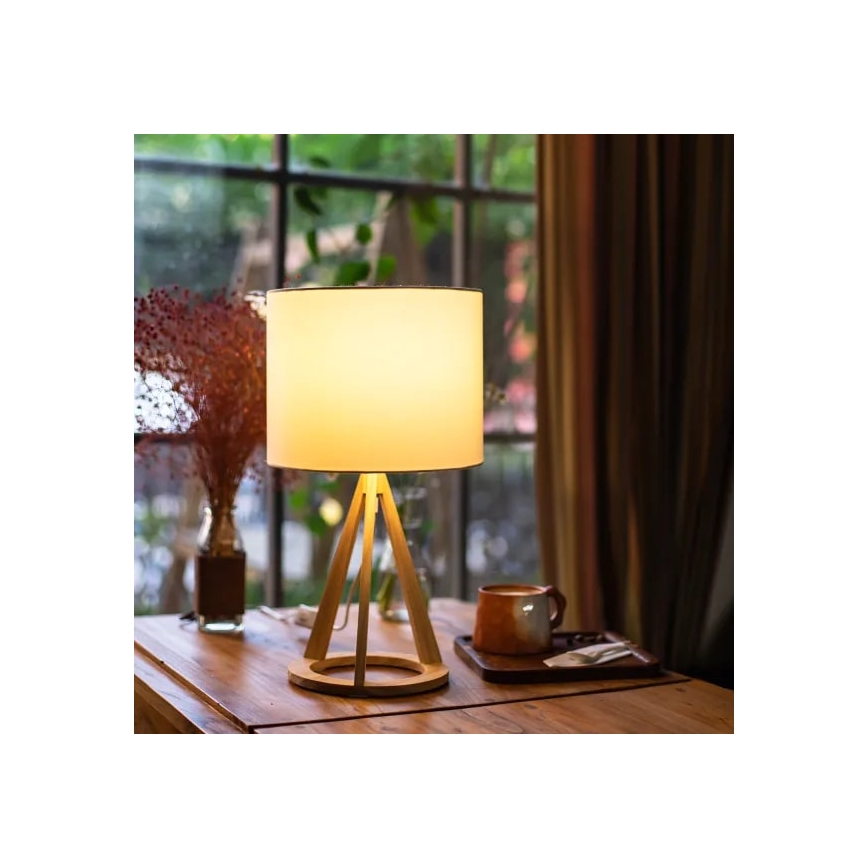 Aigostar - Lámpara de mesa 1xE27/60W/230V pino