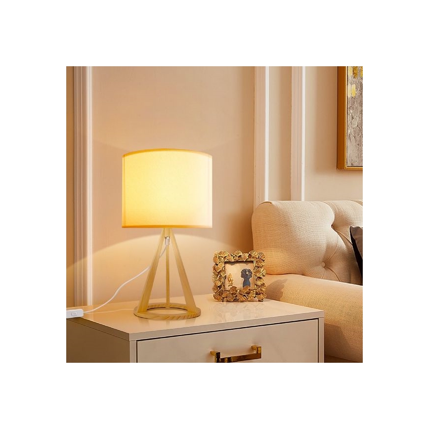 Aigostar - Lámpara de mesa 1xE27/60W/230V pino