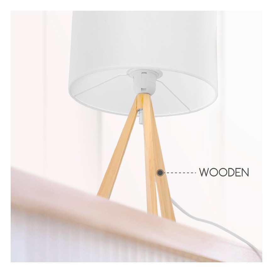 Aigostar - Lámpara de mesa 1xE27/60W/230V pino
