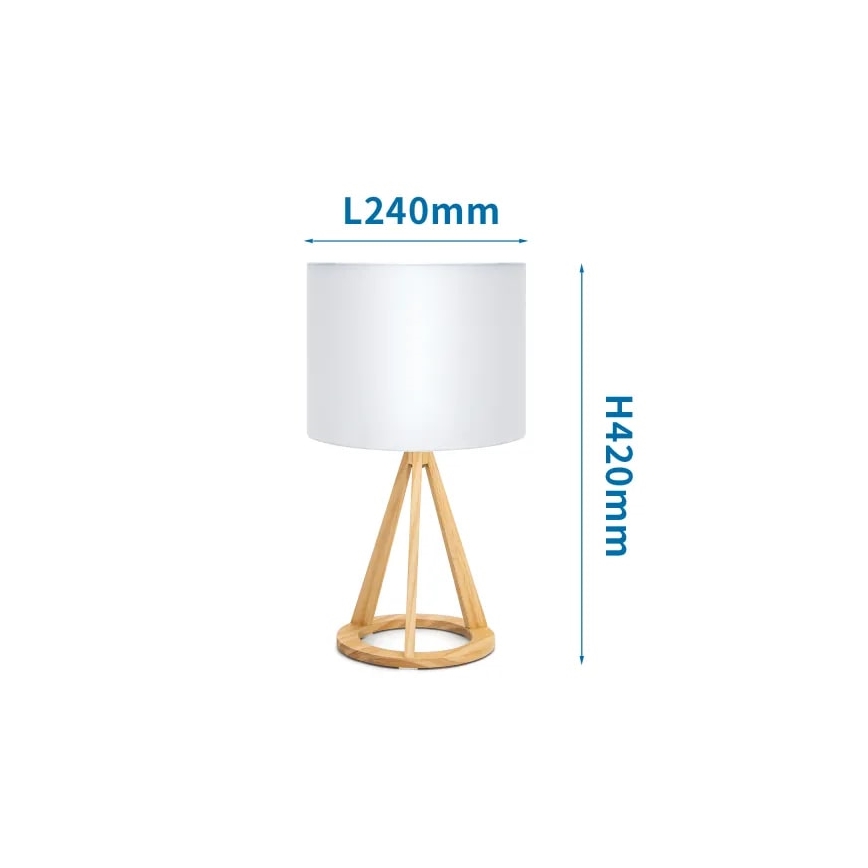 Aigostar - Lámpara de mesa 1xE27/60W/230V pino
