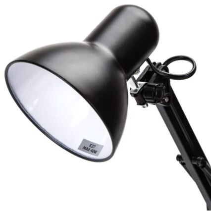 Aigostar - Lámpara de mesa 2en1 1xE27/40W/230V negro