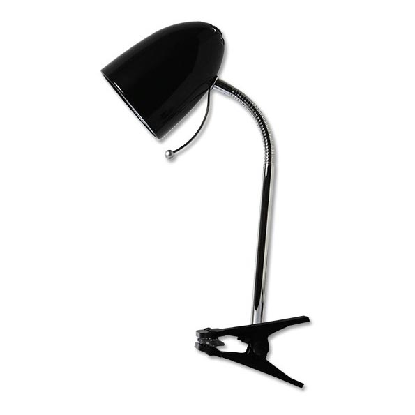 Aigostar -  Lámpara de mesa con clip 1xE27/11W/230V negro/cromo brillante