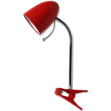 Aigostar - Lámpara de mesa con clip 1xE27/11W/230V rojo/cromo