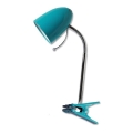 Aigostar -  Lámpara de mesa con clip 1xE27/36W/230V azul/cromo