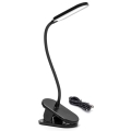 Aigostar - Lámpara de mesa LED recargable y regulable con clip LED/2,5W/5V negro