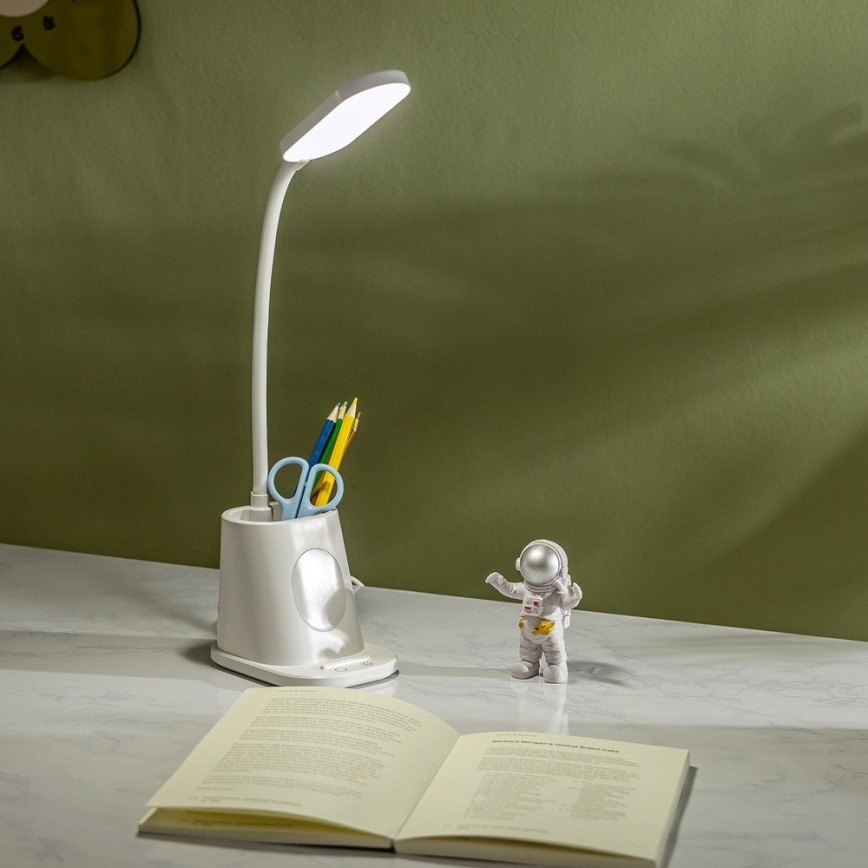 Aigostar - Lámpara de mesa LED recargable y regulable LED/2,8W/5V 1800mAh 3000/5000K blanco