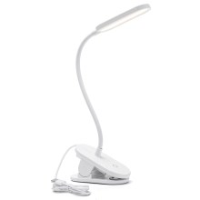Aigostar - Lámpara de mesa LED regulable con clip LED/2,5W/5V blanco