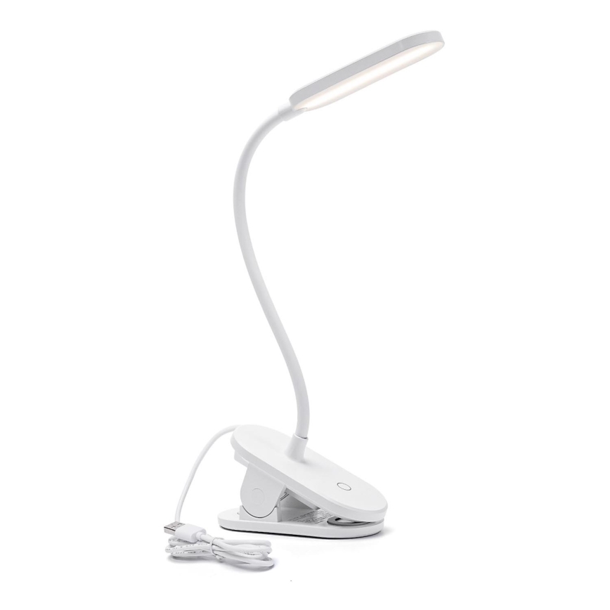 Aigostar - Lámpara de mesa LED regulable con clip LED/2,5W/5V blanco