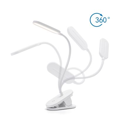 Aigostar - Lámpara de mesa LED regulable con clip LED/2,5W/5V blanco