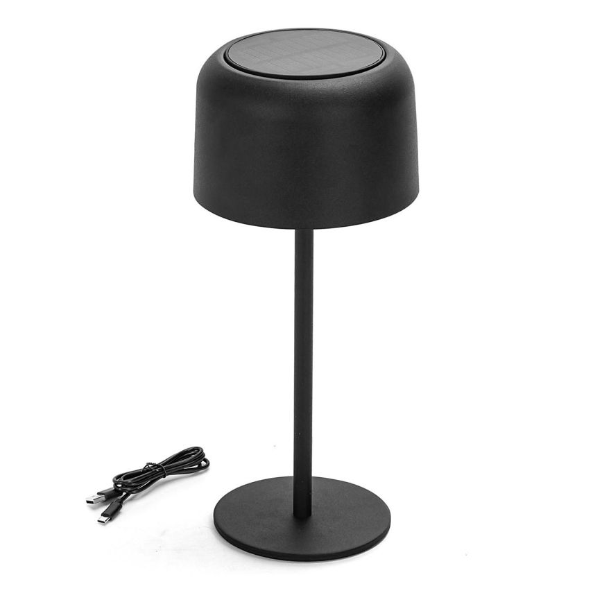 Aigostar - Lámpara de mesa LED solar regulable y recargable LED/3W/5V 2200mAh negro IP54