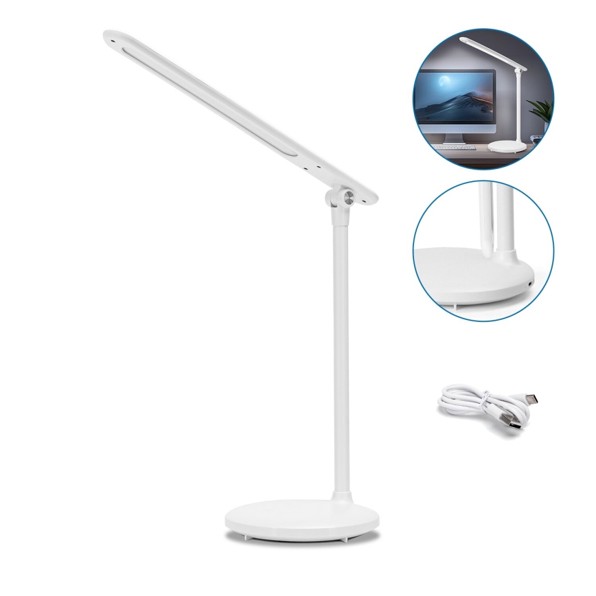 Aigostar - Lámpara de mesa LED táctil recargable y regulable LED/3W/5V 1800 mAh