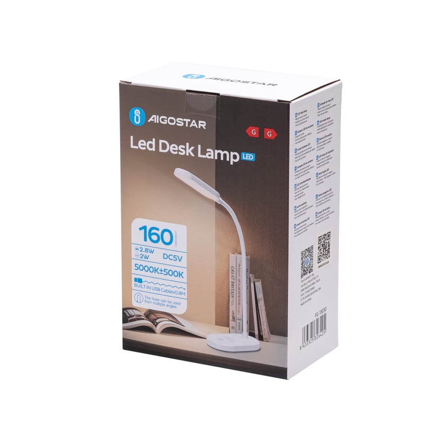 Aigostar - Lámpara de mesa regulable LED táctil LED/3W/5V