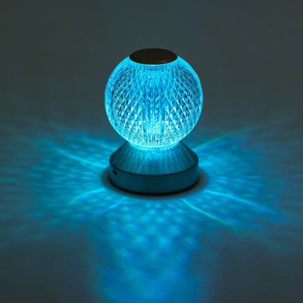 Aigostar - Lámpara de mesa recargable y regulable LED RGB LED/1W/5V 1800mAh 13,5 cm + mando a distancia