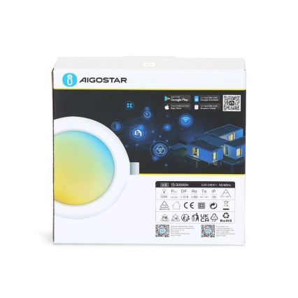 Aigostar - Lámpara empotrable LED regulable LED/9W/230V d. 14,5 cm Wi-Fi