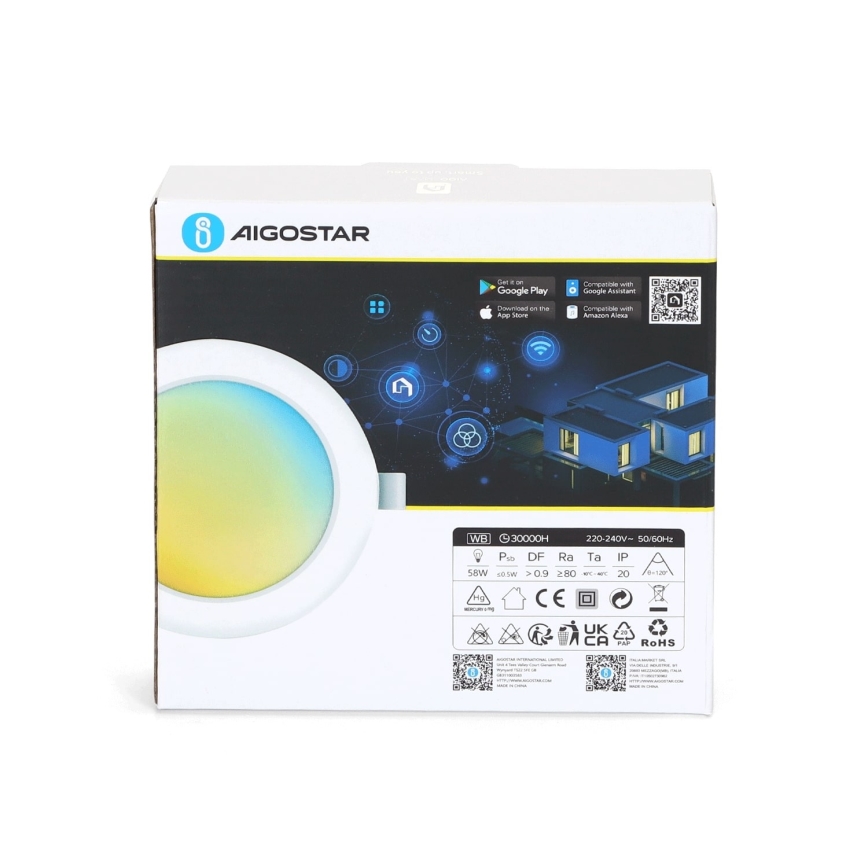 Aigostar - Lámpara empotrable LED regulable LED/9W/230V d. 14,5 cm Wi-Fi