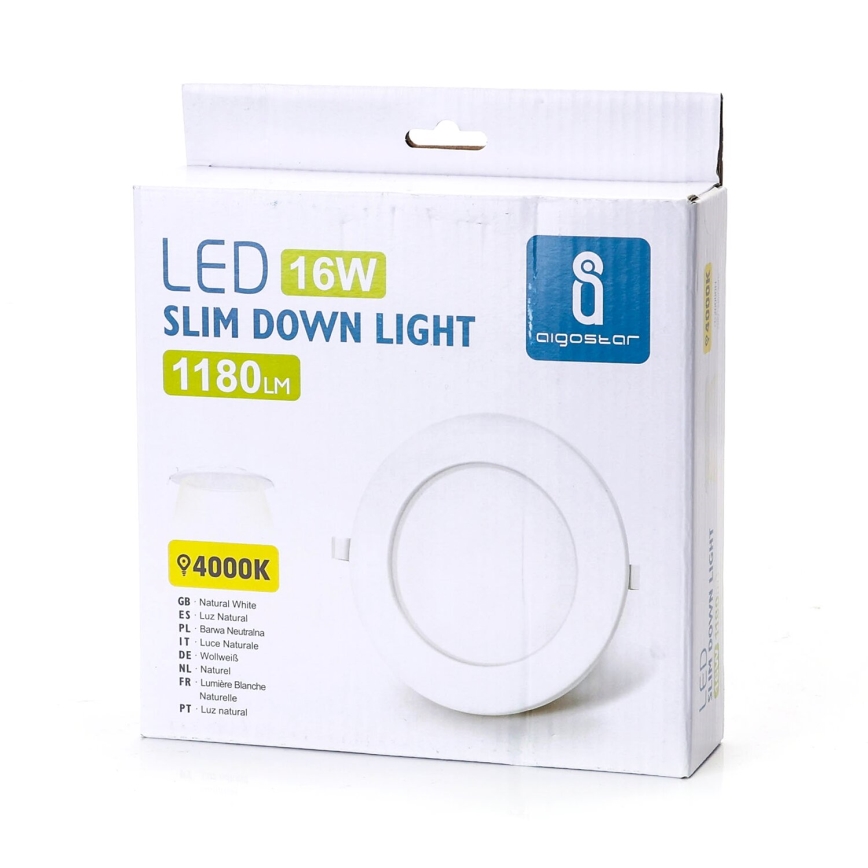 Aigostar - Lámpara empotrable LED ULTRATHIN LED/16W/230V 6000K blanco
