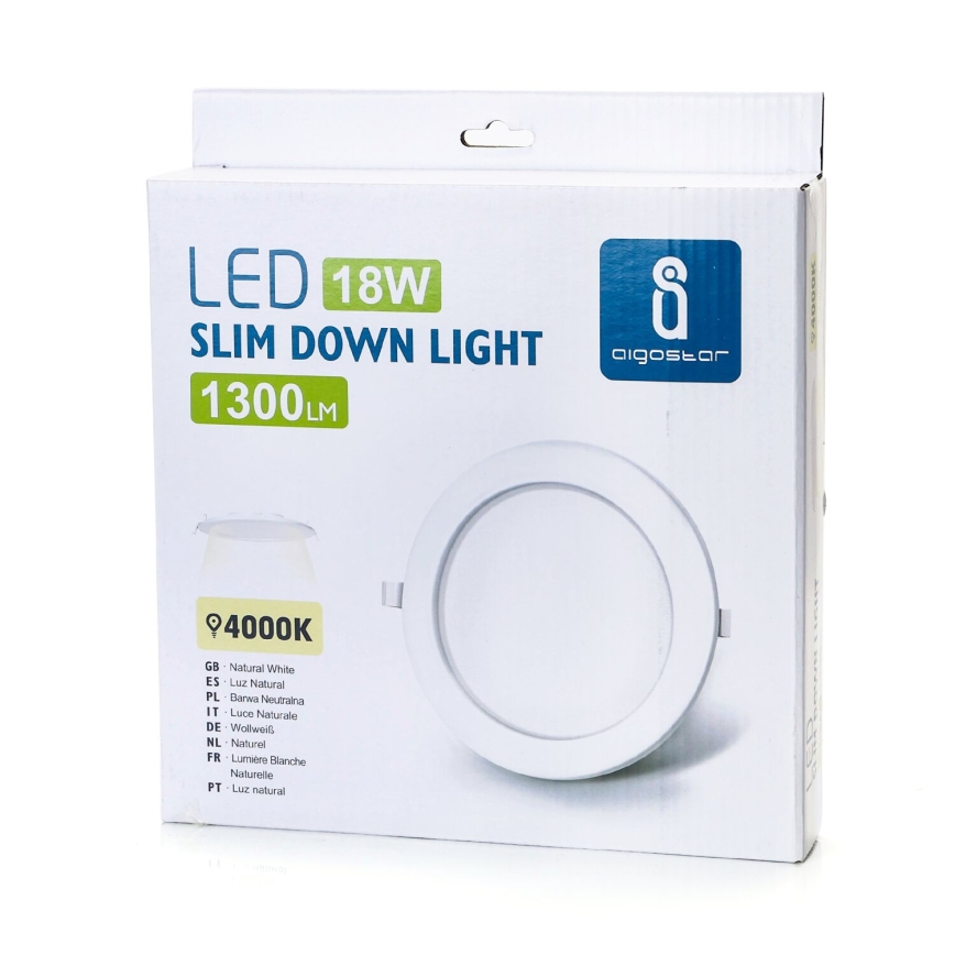 Aigostar - Lámpara empotrable LED ULTRATHIN LED/18W/230V 4000K blanco