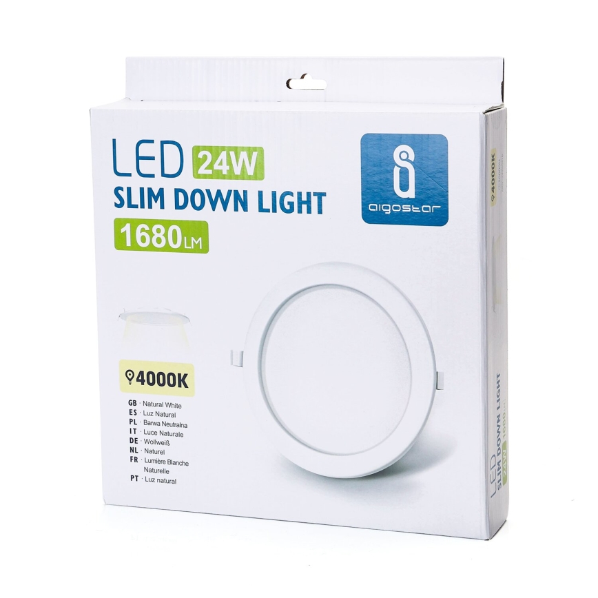 Aigostar - Lámpara empotrable LED ULTRATHIN LED/24W/230V 4000K blanco