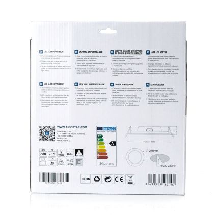 Aigostar - Lámpara empotrable LED ULTRATHIN LED/24W/230V 4000K blanco