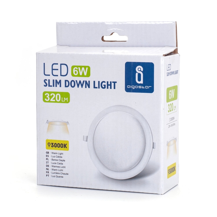 Aigostar - Lámpara empotrable LED ULTRATHIN LED/6W/230V 3000K blanco