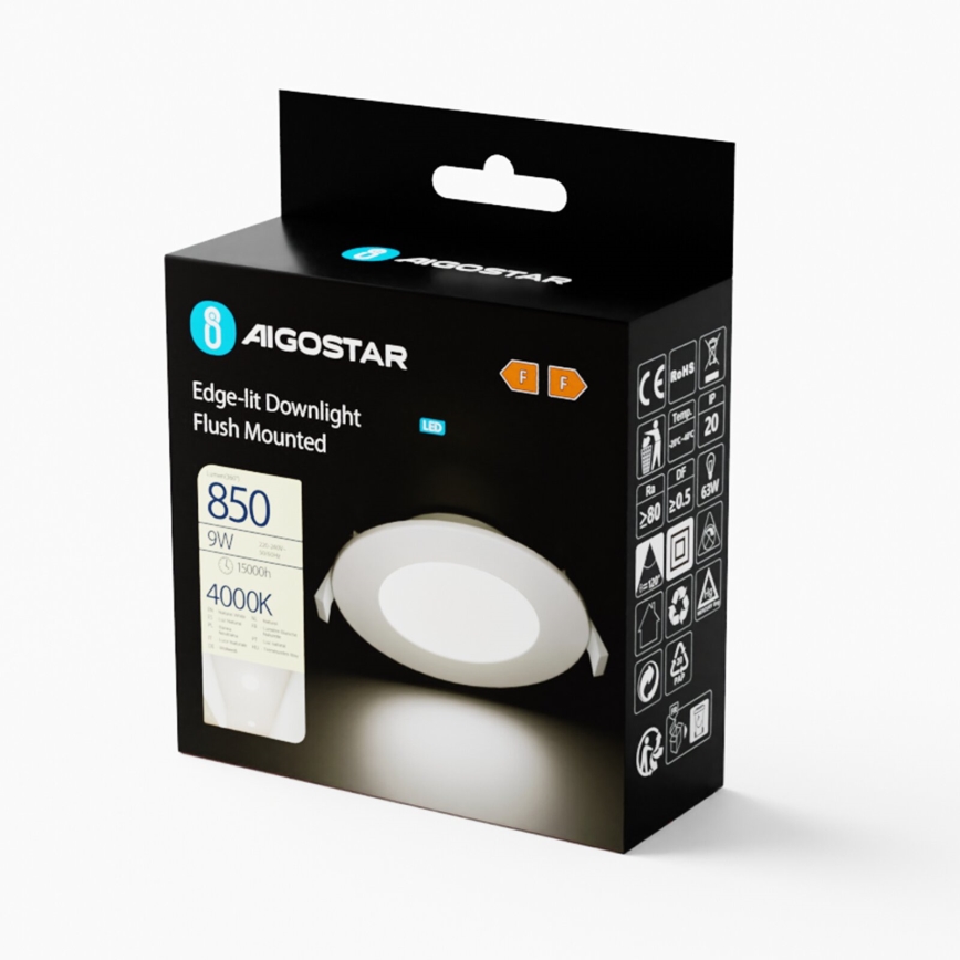 Aigostar - Lámpara empotrable LED ULTRATHIN LED/9W/230V 4000K blanco