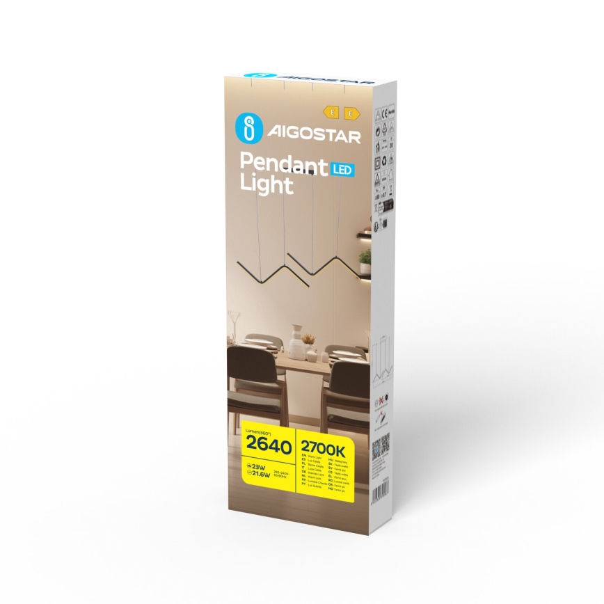 Aigostar - Lámpara LED colgante LED/23W/230V 2700K