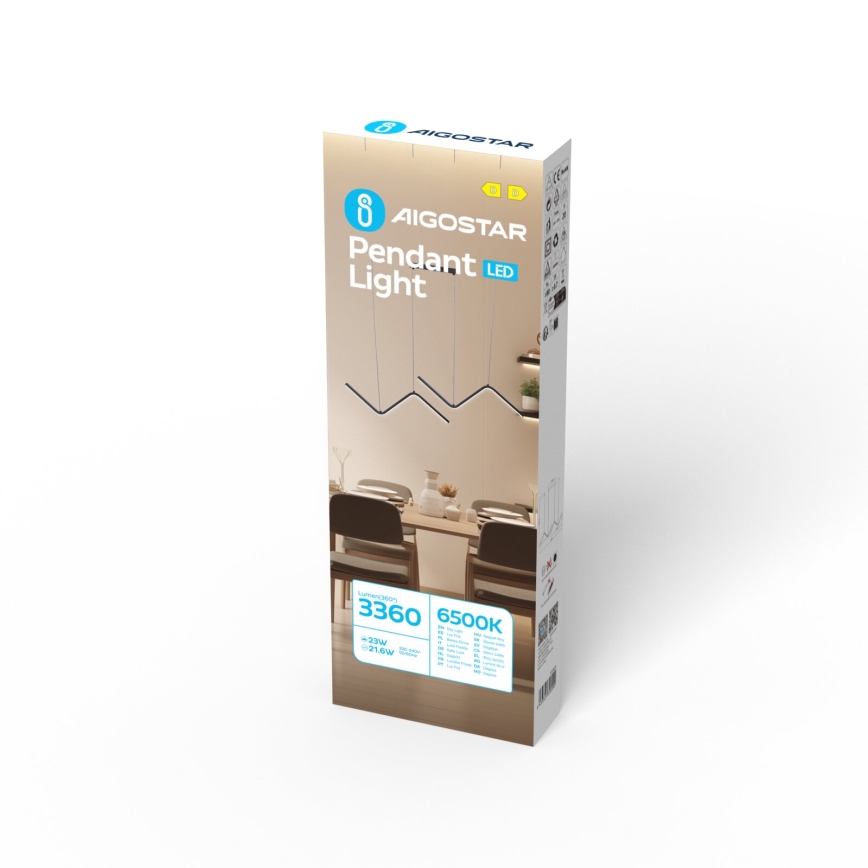 Aigostar - Lámpara LED colgante LED/23W/230V 6500K