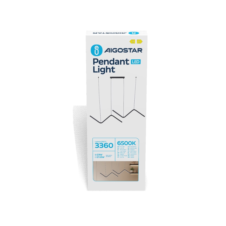 Aigostar - Lámpara LED colgante LED/23W/230V 6500K