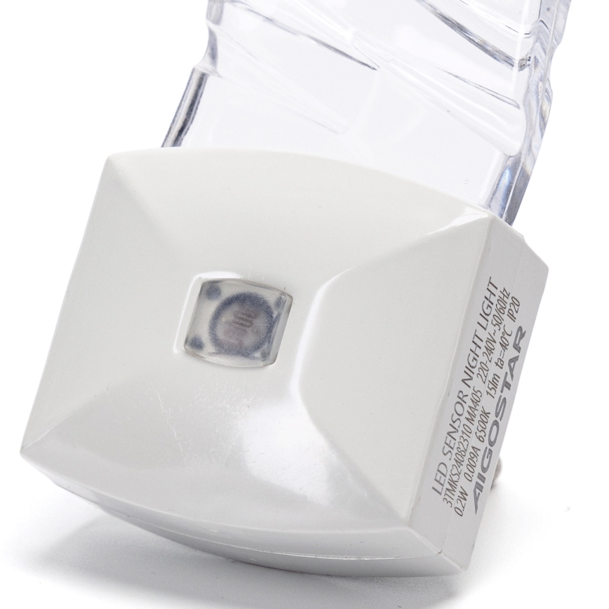 Aigostar - LED Luz nocturna con sensor crepuscular LED/0,2W/230V 6500K