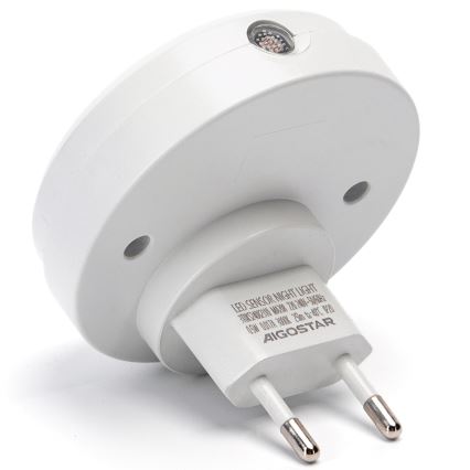 Aigostar - LED Luz nocturna con sensor crepuscular LED/0,5W/230V 6500K