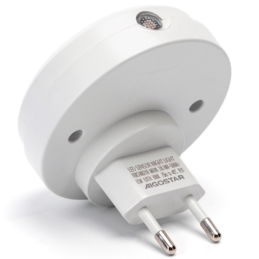 Aigostar - LED Luz nocturna con sensor crepuscular LED/0,5W/230V 6500K